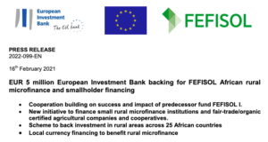 Read more about the article THE EUROPEAN INVESTMENT BANK SUPPORTS FEFISOL II
